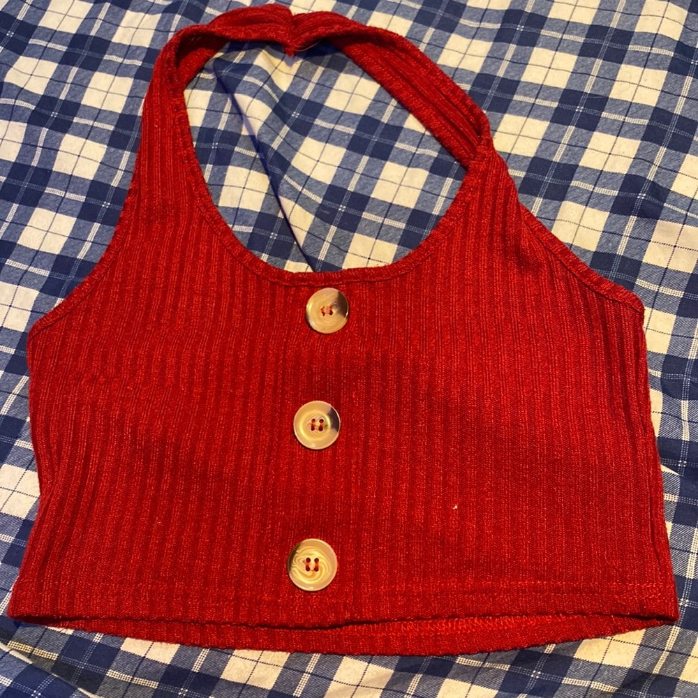 Red crop top